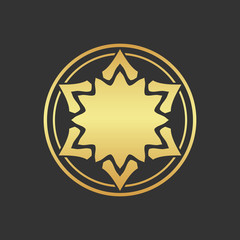 Abstract element for design, gold  decoration, frame.
