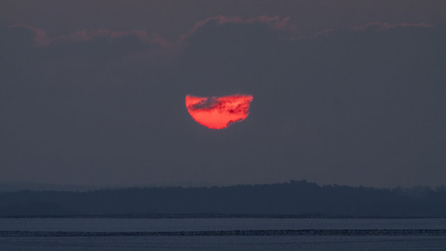 The red sun