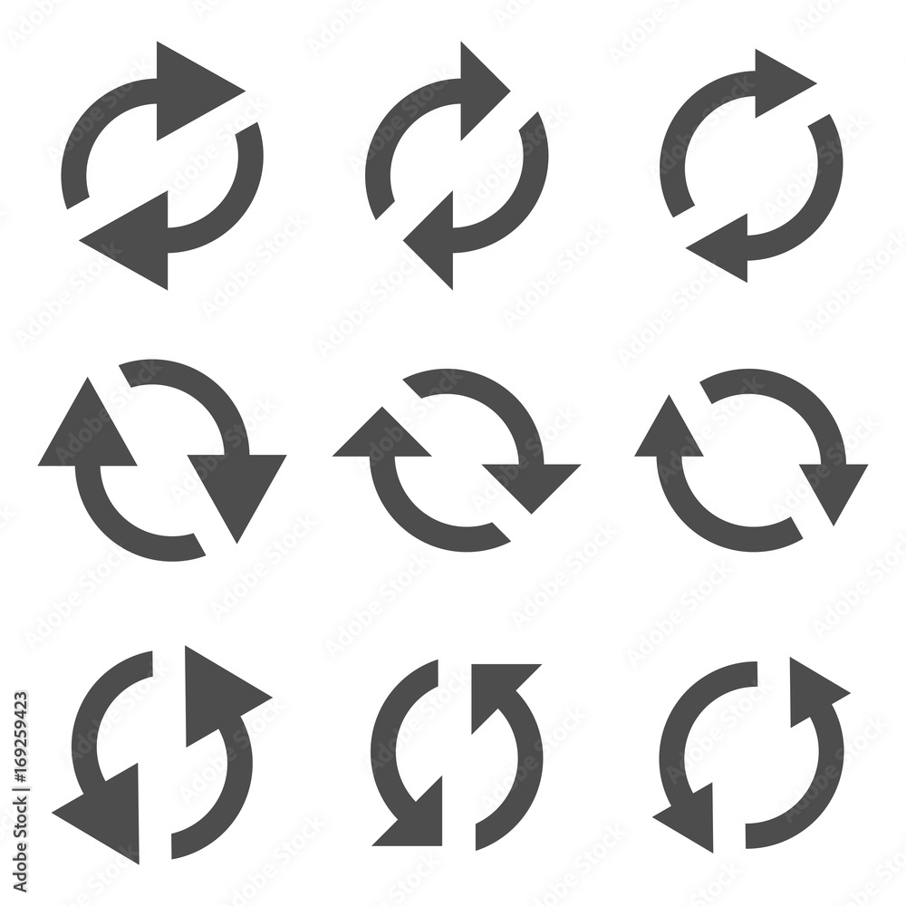 Poster set of arrows. vector reload arrows.