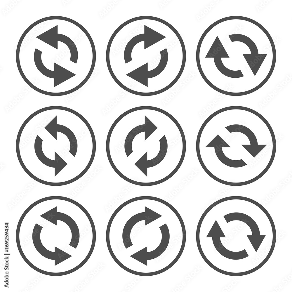 Poster set of arrows. vector reload arrows.