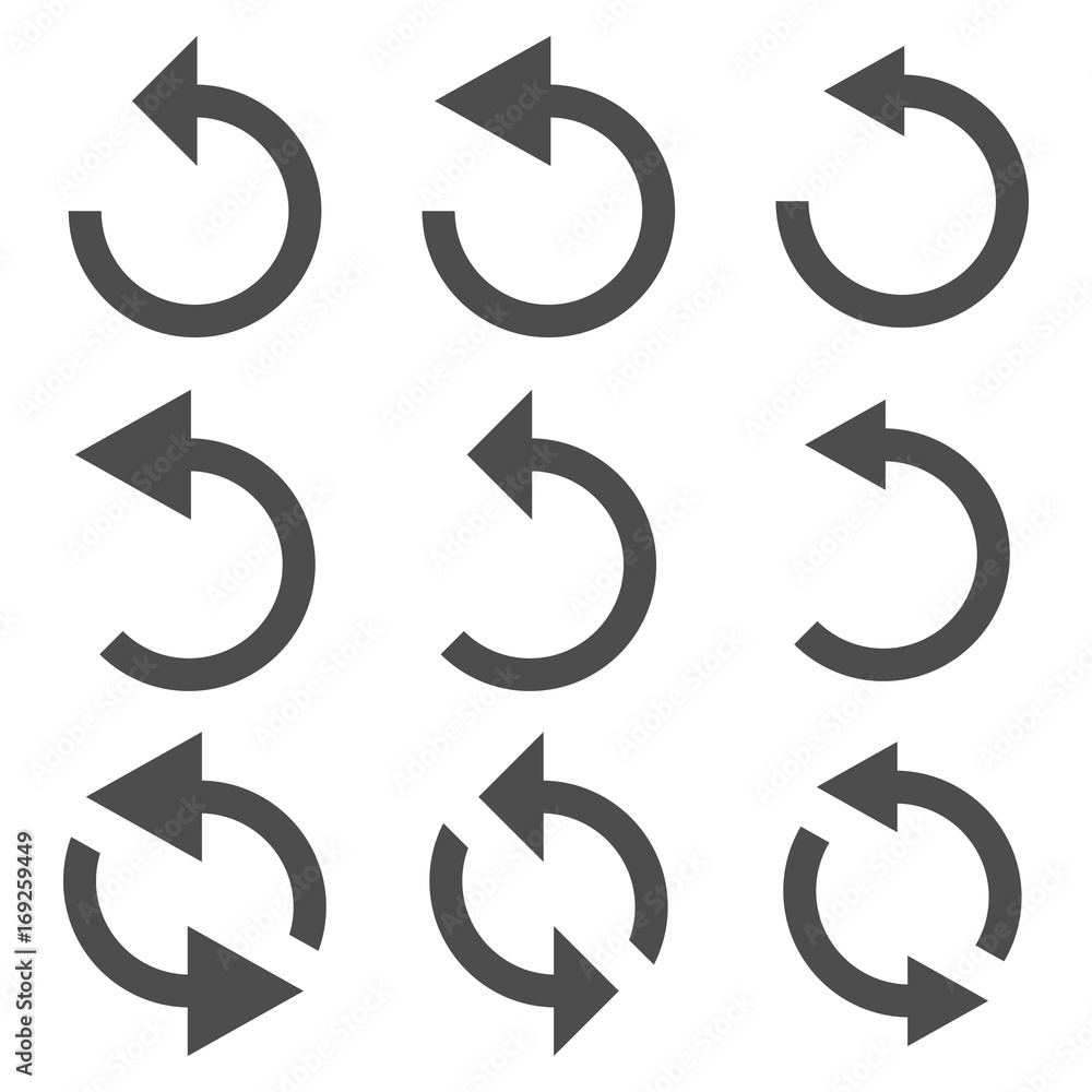 Poster set of arrows. vector reload arrows.