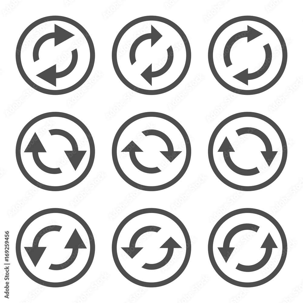 Poster set of arrows. vector reload arrows.