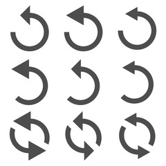 Set of arrows. Vector reload arrows.