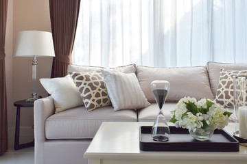 modern living room design with sofa and lamp