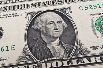 Portr&auml;t auf der 1 US Dollar Banknote