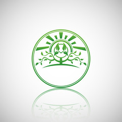 Abstract vector tree emblem. Eco lifestyle concept illustration.