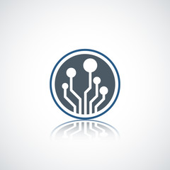 Abstract technology business company logo.