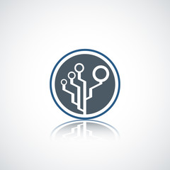 Abstract technology business company logo.