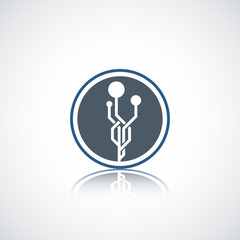 Abstract technology business company logo.