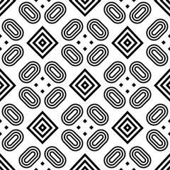 Geometric black and white seamless pattern