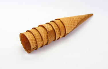 Ice cream cones isolated on white background.