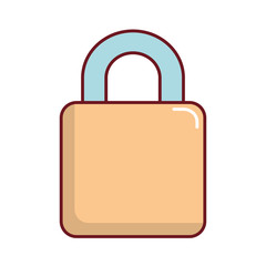 padlock icon over white background vector illustration