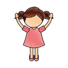 cute little girl character vector illustration design