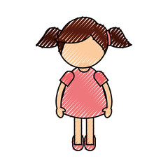 cute little girl character vector illustration design
