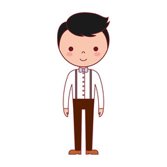 man with elegant clothes icon over white background vector illustration