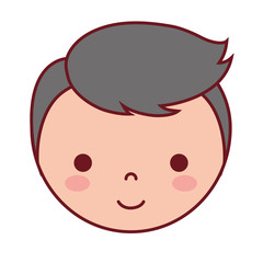 cartoon boy face icon over white background colorful design vector illustration