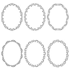 vector set of ornate black picture frames isolated on white