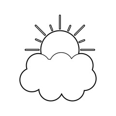 summer sun with cloud vector illustration design