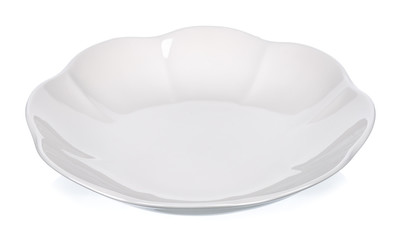 White plated isolated on the white background