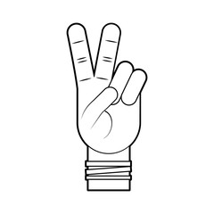 Hand making peace and love vector illustration design