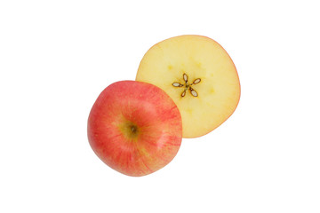 apple slice isolated on white background.