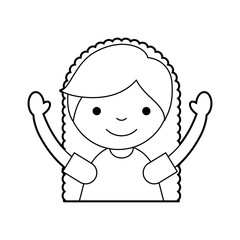 cute little girl character vector illustration design