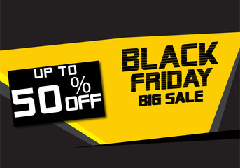 black friday sale banner 50% off 
