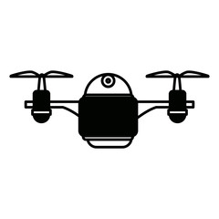 drone with action camera front view technology vector illustration