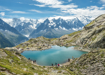 Naklejka na ściany i meble Lac Blanc, White Lake, Alps, France, Chamonix