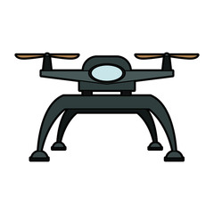 drone with action camera front view vector illustration