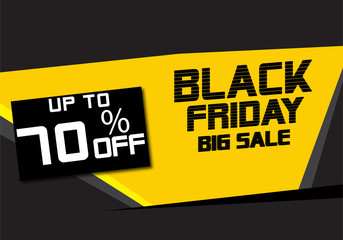 black friday sale banner 70% off 