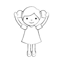 cute little girl character vector illustration design