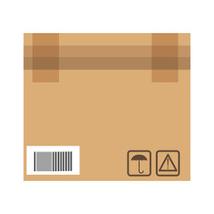 closed cardboard box cargo delivery pack vector illustration