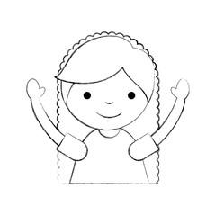 cute little girl character vector illustration design