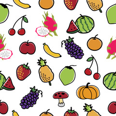 Fruit and Vegetable Pattern Seamless  background.