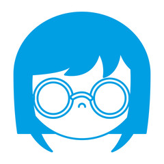 girl with glasses icon over white background vector illustration