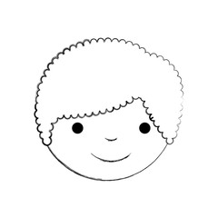 cute boy head avatar character vector illustration design