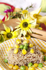 Obraz na płótnie Canvas Spring quinoa salad with corn