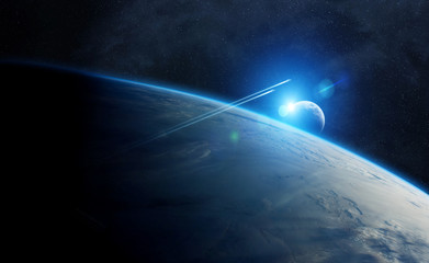 Planet Earth in space 3D rendering elements of this image furnished by NASA