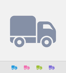Delivery Truck - Granite Icons. A professional, pixel-perfect icon designed on a 32x32 pixel grid and redesigned on a 16x16 pixel grid for very small sizes.