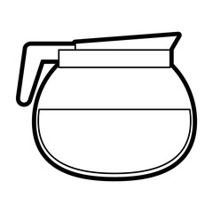 Flat line jug uncolored over white background vector illustration
