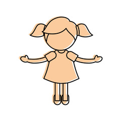 cute little girl character vector illustration design
