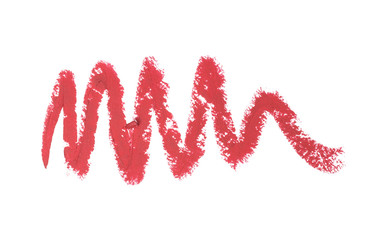 close up of red lipstick texture isolated