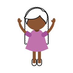 cute little black girl character vector illustration design