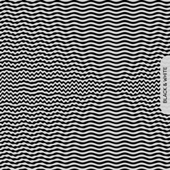 Optical illusion. Black and white abstract striped background. 3D vector illustration.