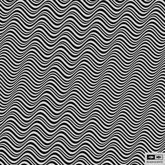 3D wavy background. Dynamic effect. Black and white design. Pattern with optical illusion. Vector illustration.