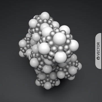 3D molecule. Molecular structure. Vector illustration for science. © Login
