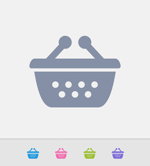 Shopping Basket - Granite Icons. A professional, pixel-perfect icon designed on a 32x32 pixel grid and redesigned on a 16x16 pixel grid for very small sizes.