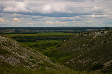 Fototapeta na wymiar Cretaceous canyon. Divnogore. Voronezh region.