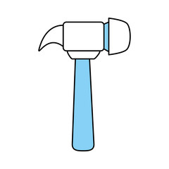 Flat line monocromatic   hammer over white background vector illustration